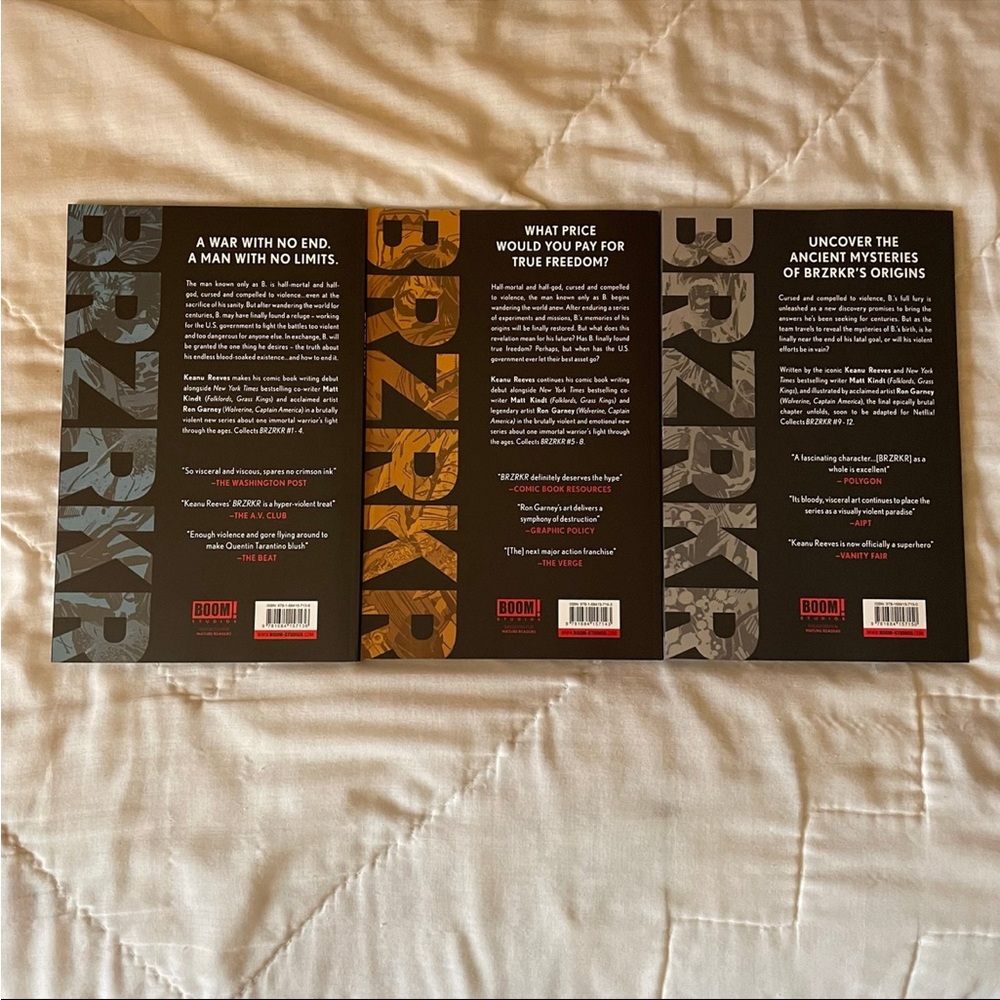 🛑SOLD🛑 BRZRKR Kickstarter Exclusive Volumes 1 2 3 Keanu Reeves - Picture 2 of 11